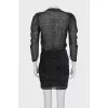 Sheer dress with draping