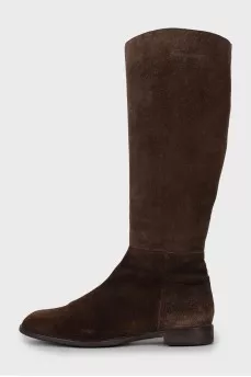 Brown suede boots