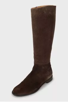 Brown suede boots