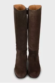 Brown suede boots
