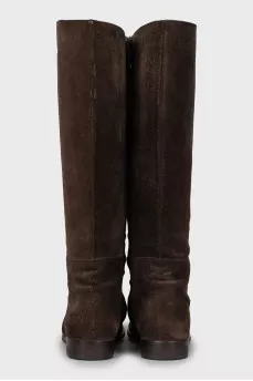 Brown suede boots