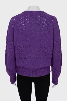 Knitted sweater with branded embroidery with tag