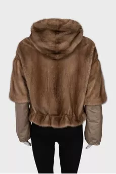 Short mink fur coat