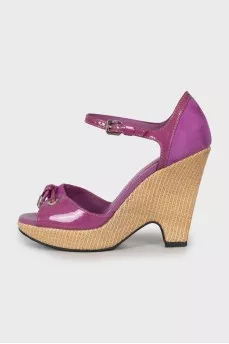 Purple Wedge Sandals