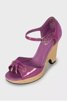 Purple Wedge Sandals