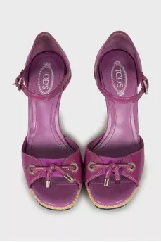 Purple Wedge Sandals