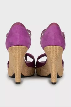 Purple Wedge Sandals