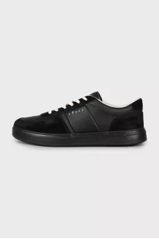 Men's suede and leather sneakers with tag