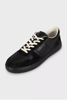 Men's suede and leather sneakers with tag