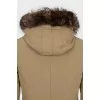 Men's leather and textile parka