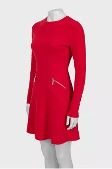 Fitted dress with zip pockets