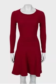 Knitted dress in red
