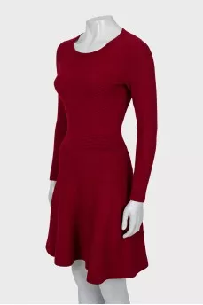 Knitted dress in red