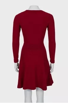 Knitted dress in red