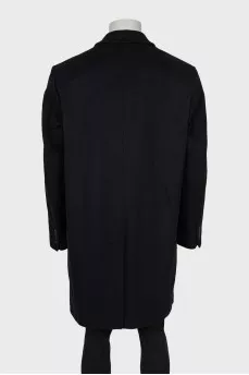 Men's black coat, straight cut