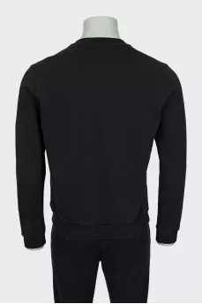 Men's black sweatshirt with branded embroidery