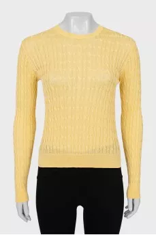 Knitted jumper in yellow