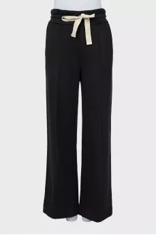 Black straight fit trousers