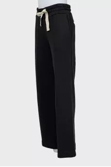 Black straight fit trousers