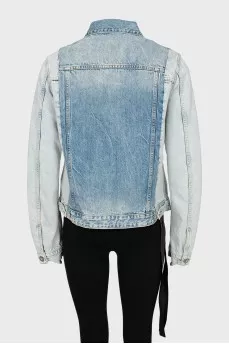 Denim Jacket with Buttons and Tag
