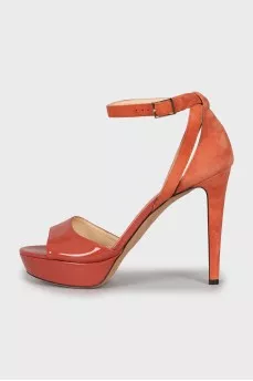 Leather and suede sandals