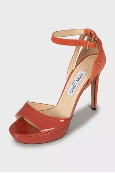 Leather and suede sandals