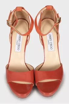 Leather and suede sandals