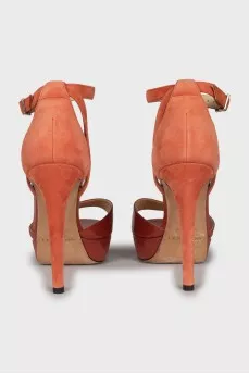 Leather and suede sandals