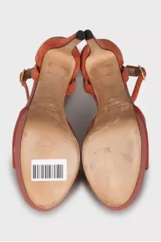 Leather and suede sandals