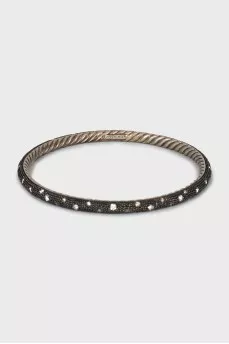 Silver bracelet with diamonds