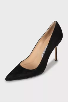 Suede stiletto pumps