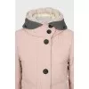 Pink down jacket with tag