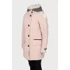 Pink down jacket with tag