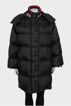 Down jacket with knitted collar