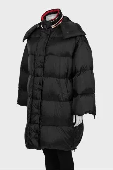 Down jacket with knitted collar