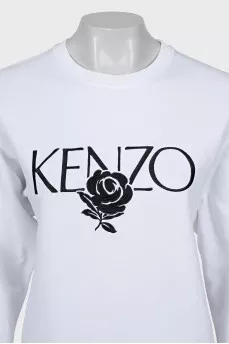 White sweatshirt with logo embroidery