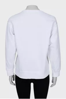 White sweatshirt with logo embroidery