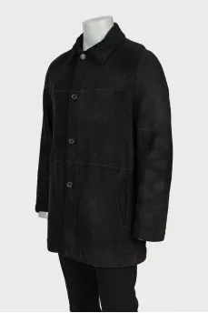 Men's straight cut sheepskin coat