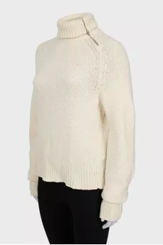 Knitted sweater with zipper
