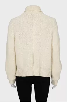 Knitted sweater with zipper