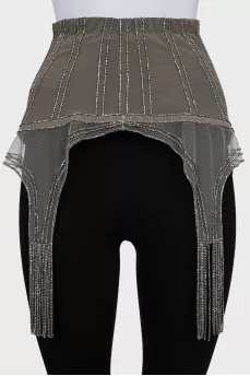 Gray Basque with Rhinestones
