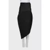 Asymmetrical wool skirt