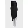 Asymmetrical wool skirt