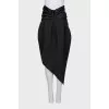 Asymmetrical wool skirt