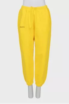 Yellow tapered sports pants