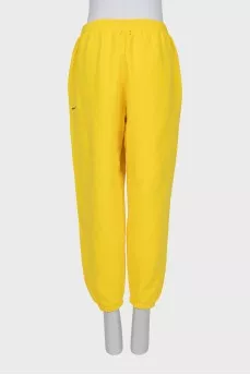 Yellow tapered sports pants