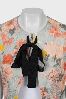 Cropped jacket made of silk and wool