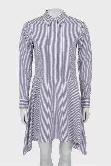 Blue and brown striped dress