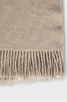 Wool scarf with signature print
