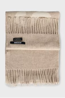 Wool scarf with signature print